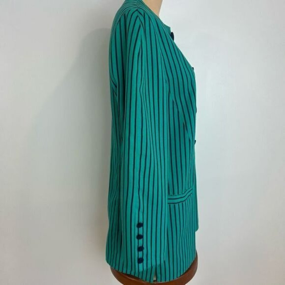 Vintage Elvi Club Women’s 38 US Green Button Down Blazer Midi Dress Workwear - Picture 7 of 13